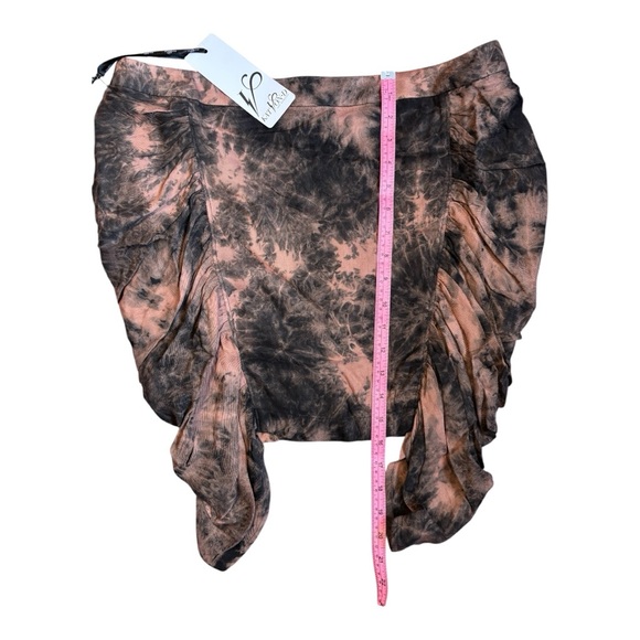 Kat Von D Black & Brown tie dye Ruched Mini Skirt 10 - Picture 5 of 7